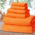 thumbnail image 5 of MALLONI HOME Ultra Soft 6 Pack Cotton Towel Set, Contains 2 Bath Towels 28x55 inch, 2 Hand Towels 16x24 inch & 2 Wash Coths 12x12 inch, Ideal for Everyday use, Compact & Lightweight - Orange, 5 of 8