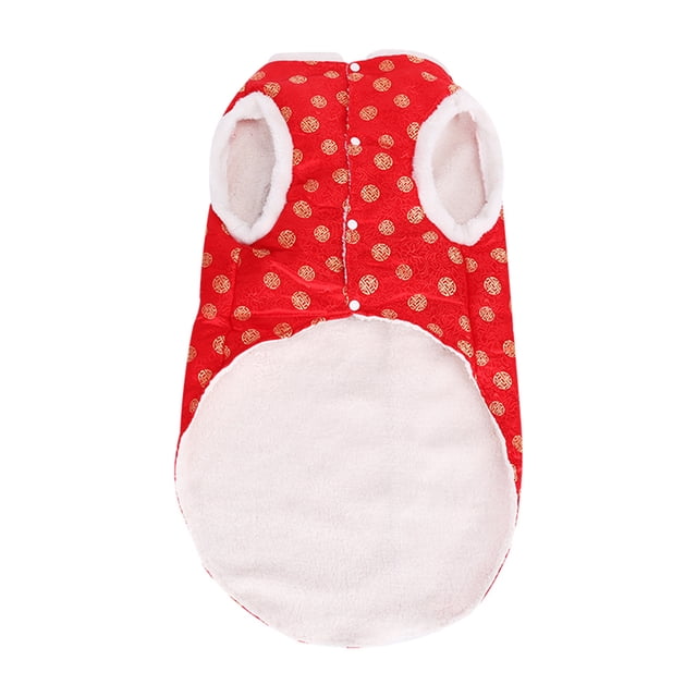 Greeniant Ropa para mascotas Cómodo traje Tang estilo tradicional chino sin mangas Ropa para mascotas Disfraces de animales Abrigos de moda Suministros Ropa para mascotas rojo S Greeniant PT000679-08