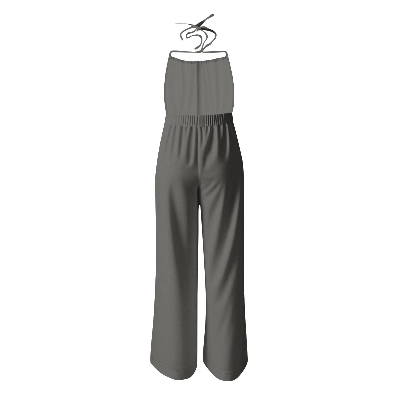 Bovxnpu Plus Size Jumpsuits for Women, Sleeveless Jumpsuit V Neck