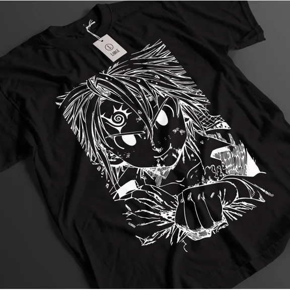 VINTAGE Seven Deadly Sins Shirt Meliodas Tshirt Ban T-Shirt Escanor Top Anime Unisex Tee