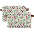 thumbnail image 2 of FREEAMG Watercolor Raspberry and Leaves Storage Basket, Durable Canvas Organizer With Handles Large Collapsible Storage Bins Boxes for Home Office - 2 Pack, 2 of 7