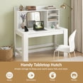 thumbnail image 3 of 42.5" Computer Desk with Hutch & Power Outlets, Study Desk Writing Desk for Home Office,White, 3 of 9