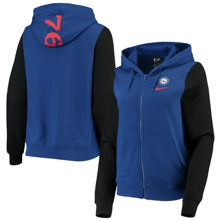 Women's Nike Royal Philadelphia 76ers Club Fleece Full-Zip Hoodie