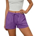 thumbnail image 2 of DeHolifer Womens Sweat Shorts Summer Workout Running Casual Soft High Waist Drawstring Lounge Shorts with Pockets Purple S, 2 of 5