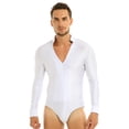 thumbnail image 3 of Body para hombre, camisas con diamantes de imitación brillantes, cuello levantado, trajes de salón, Ropa de baile latino, Tango, Rumba, camisa de baile, leotardo, Tops, 3 of 5