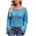 thumbnail image 2 of Women's Sweaters Lightweight Fashion Winter Casual Hollow Loose Round Neck Long Sleeve Pullover Sweater, 2 of 7