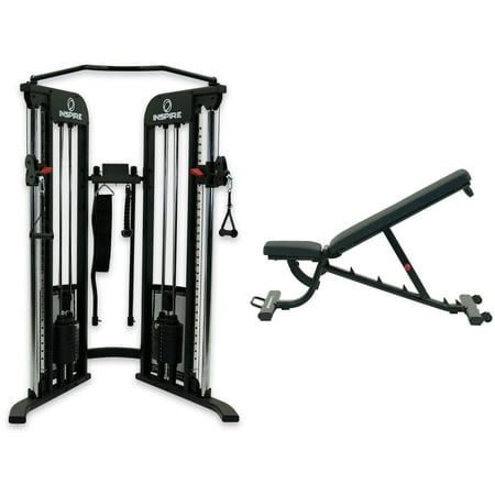 Inspire Fitness CG3 Home Gym Functional Trainer with Adjustable Workout Bench Bundle