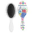 thumbnail image 2 of Hair Brush Pioneer Colorful Floral Cushion Base Hair Brushes Touch Paddle Oval Hairbrush, 2 of 7