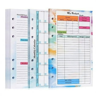  Pocket Week on 1 Page Horizontal Planner Insert Refill, 3.2 x  4.7 inches, Pre-Punched for 6-Rings to Fit Filofax, LV PM, Kikki K, Moterm  and Other Binders, 26 Weeks Worth : Handmade Products