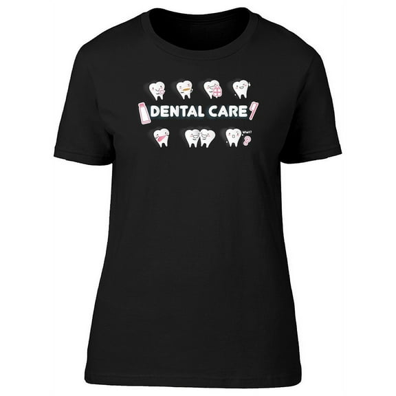Dental Care, Cute Teeth T-Shirt Women -Image by Shutterstock, Female Small