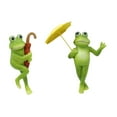 thumbnail image 3 of figatia 2Pcs Garden Frog Statues Flower Pot Hugger Figurines Collection Desktop Planter Pot Hanger Miniature Sculptures for Yard Pond, 3 of 5