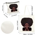 thumbnail image 3 of JEUXUS Canvas Tote Bag Aesthetic - 2 Pcs Cute Tote Bags with Zipper - Cute Graphic Print Summer White, 3 of 7