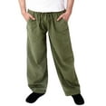 thumbnail image 5 of Mens Lounge Pants Men's Summer Fashion Drawstring Elastic Solid Color Loose Casual Trousers, 5 of 9