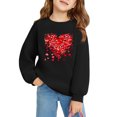 thumbnail image 4 of Spazoro Kids Girls Sweatshirts, Crew Neck Long Sleeve Valentine's Day Heart Print Casual Blouses Tops for Child Girls Black Size 9 T, 4 of 4
