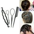 AaSFJEG Summer New 4Pcs/set Hair Styling Clip Stick Bun Maker Braid