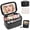 001_Black with mirror, variant on PETGLE Small Marble Makeup Bag, Small Cosmetic Bags for Women,Large Capacity Portable Cosmetic bag Storage Organizer for Purse Everyday Use (Small, Marble)