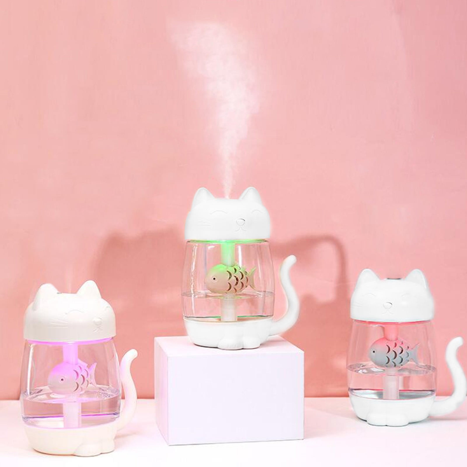 Humidifiers for Bedroom LED Colorful Home Aromatherapy Humidifier, USB Multifunctional Cute Humidifier With Fan & Desk Lamp, Decoration For Car, Office,