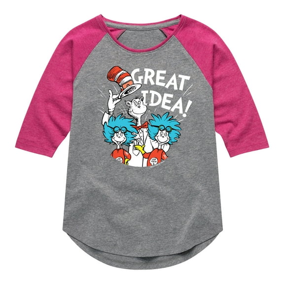 Cat in the Hat - Great Idea - Toddler And Youth Girls Raglan Graphic T-Shirt