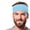 1-pack blue light, variant on Men's Cotton Headband Sweatband 5" Wide Size X-Large Yoga Sports Fitness Made in USA Black