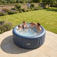 thumbnail image 4 of Wave Atlantic 6-Person Round Inflatable Hot Tub | 130-Jet Massage & Eco Heater | Navy | EnergySave Bundle, 4 of 7