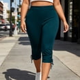 thumbnail image 5 of Maean Women's Capris Leggings Workout Athletic Elastic Waist Yoga Pant Casual Solid Color Pants, 5 of 7