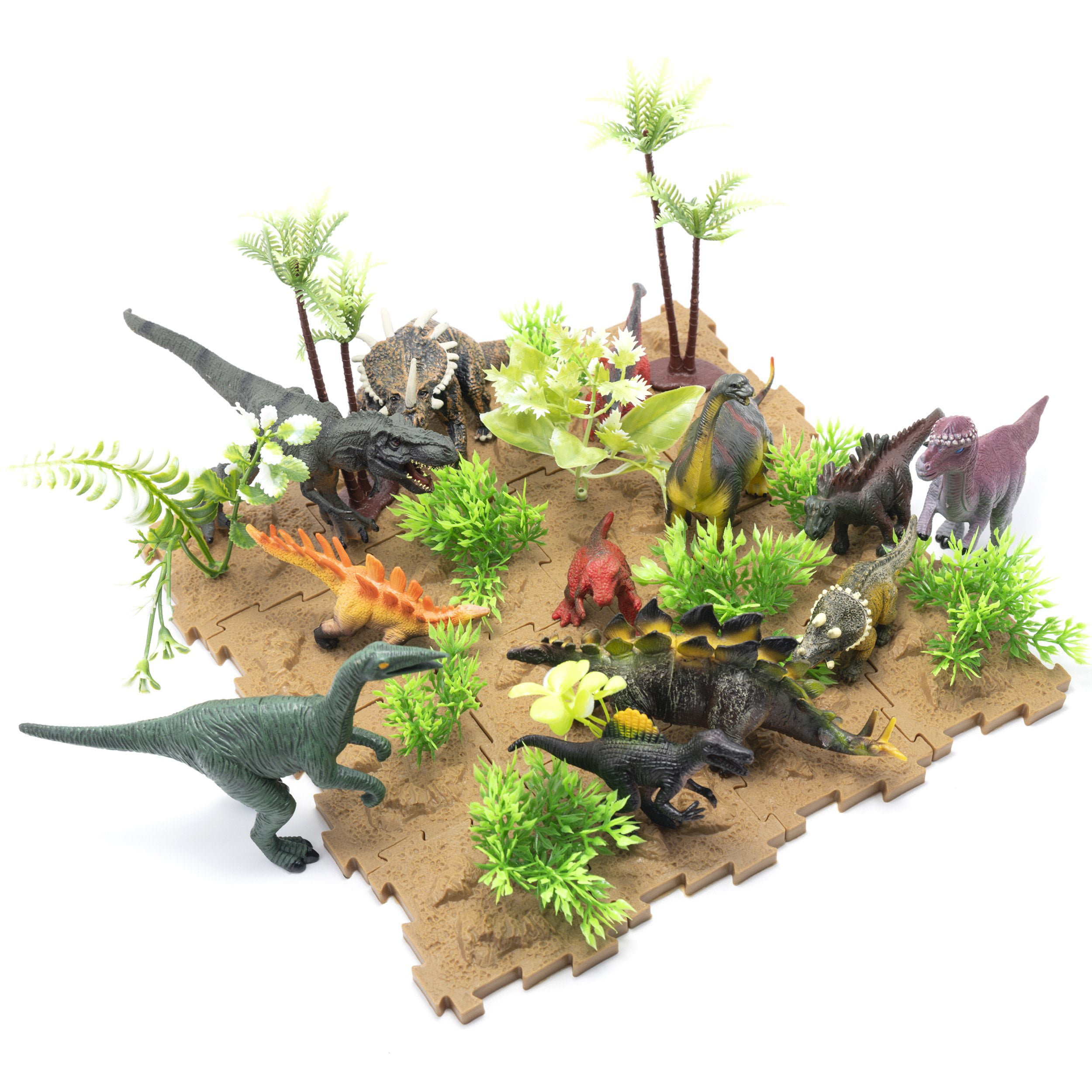 44pcs Large sized Dinosaur Set Playset Animal Action Figures Toys Kids Best Gift 