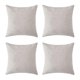 thumbnail image 2 of Fundas de almohada en blanco, funda de cojín con aspecto de lino sintético, fundas de almohada decorativas para sofá, 45 x 45 cm, color crema, juego de 4, sin relleno., 2 of 2