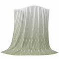 thumbnail image 6 of Sage Green Ombre Blanket Soft Cozy Warm Twin Blanket for Bed, Plush Fuzzy Flannel Fleece Blankets for Sofa, Modern Geometric Rhombus Striped Throw Blankets for Couch, Gifts for Men, 60"x80", 6 of 9
