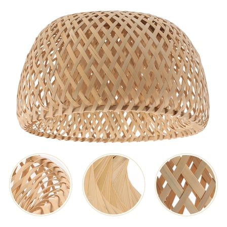 MERRYHAPY Round Woven Lamp Shade Soft Light Diffuser for Ceiling Pendant Light Retro Style 1 Set