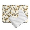 thumbnail image 6 of Honeii Flying Bees1 Pattern Bathroom Anti-Skid Pad Bathroom Mat Vintage Seamless Pattern Not-Slip Toilet Rug Set, 6 of 6