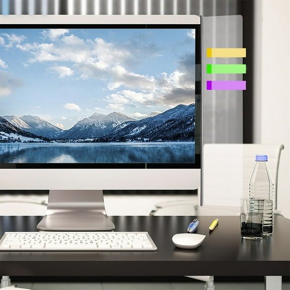 GARVALON 2Pcs Computer Monitor Decor for Desk in Transparent Material