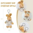 thumbnail image 2 of allydrew Country Floral Plush Stuffed Animal Doll Keychain Bag Charm (Set of 2), Bunny Couple, 2 of 6