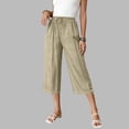 thumbnail image 6 of Axiiglly Capri Pants for Women Drawstring Elastic Waist Straight Leg Loose Fitted Pants with Pockets Soft and Comfortable, S-2XL, 6 of 9
