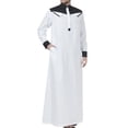 thumbnail image 7 of SIYUDAN Mens Kaftan Thobe Casual Long Sleeve Mens Thobe Robe with Half Zipper Muslim Clothes for Men Black Thobe, 7 of 7