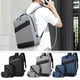 thumbnail image 1 of Mochila grande para portátil de viaje de 15,6 pulgadas - Mochila de mano para negocios con puerto USB y bandolera - Set impermeable de 3 piezas para hombres y mujeres, negro/gris/azul, 1 of 7