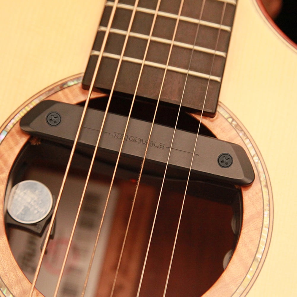 Pickup Guitar DOUBLE X1-Pro Guitar Pick-up Acoustic Guitar Preamp Professional Preamplifier Soundhole Pickup Magnetic Pickup & Microphone Dual Channel with Volumes Adjustable Reverb