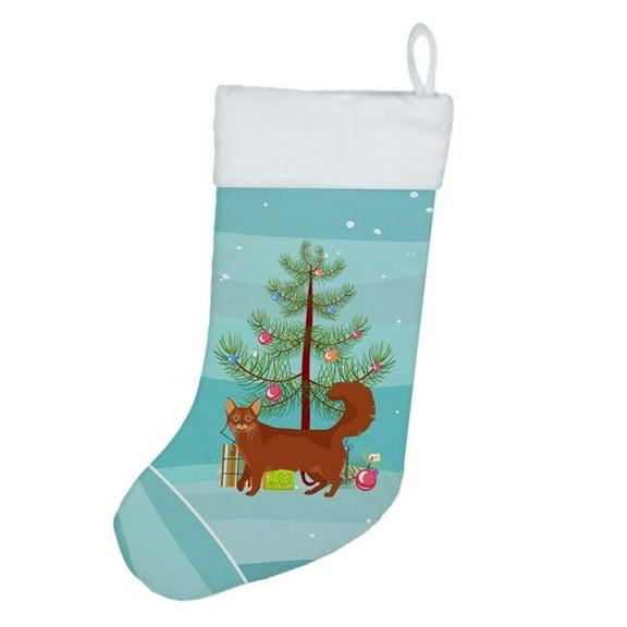 Somali Cat Merry Christmas Christmas Stocking 13.5 in x 18 in