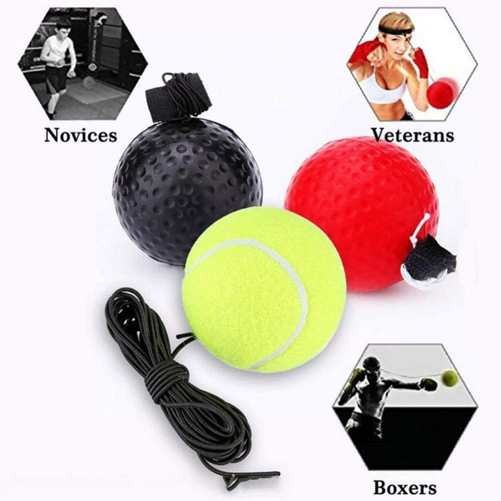 Boxing Reflex Speed Punch Ball Tennis Ball Headband Set MMA Training Tool 