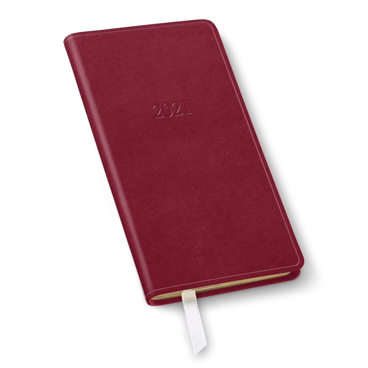 Leather 2021 Pocket Weekly Planner by Gallery Leather, 6" x 3.25", 208 Gold Gilded Pages, Soft