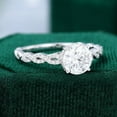 thumbnail image 3 of Silvago Jewel 14K White Gold Plated Ring - Brilliant 1.9 Ct Round Cut Diamond Ring - Engagement Hidden Halo Ring for Women's - Infinity Twisted Cross Over Shank Engagement Rings for Women's, 3 of 9