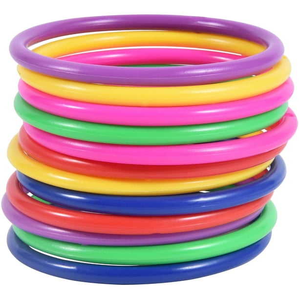 Juego de lanzamiento de anillos de plástico OBTANIM, 12 unidades, 12 cm, multicolor