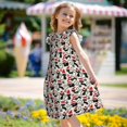 thumbnail image 5 of Gukieu Christmas Cat Print Girls' Flying Sleeves Nightdress, Round Neck Sleeveless Princess Dress, Nightgown and Home Clothes-Medium, 5 of 6