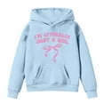 thumbnail image 4 of Tiijoy Big Girls Hoodie Letter Bow Print Loose Hooded Sweatshirt for Kids, Sizes 9-10, 4 of 4