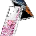 thumbnail image 3 of Compatible with Samsung Galaxy S23 Case(6.1 Inch), Girls Women Bling Liquid Floating Glitter Cute Case with Tempered Glass Screen Protector, Ring Holder & Wrist Strap, 3 of 4