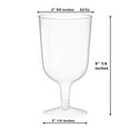 Crown Display 6 oz. Clear Plastic Wine Glasses, 2 Piece Stemmed ...