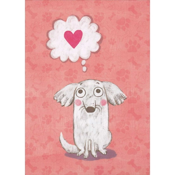 RSVP Gray Dog with Heart Inside Thought Bubble Mother's Day Card from Dog