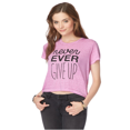 thumbnail image 1 of Camiseta Gráfica para Mujer Aeropostale Never Ever Giveup Morado Grande, 1 of 2