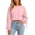 thumbnail image 6 of Cropped Sweatshirts for Women Oversized Crewneck Sweaters College Teen Preppy Y2K Long Sleeve Pullover Tops Fall Winter Clothes 2026, 6 of 6