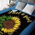 thumbnail image 3 of Just A Girl Who Loves Cows Blanket Throw, Flannel Fleece Microfiber Lightweight Soft Cozy Luxury for All Season in Home Bed Sofa Chairs Dorm (40"x50", Just a Girl Who Loves Sunflower), 3 of 6