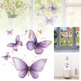 thumbnail image 1 of Pegatinas con flores pintadas de color morado, adecuadas para decorar las paredes del salón y el dormitorio., 1 of 8